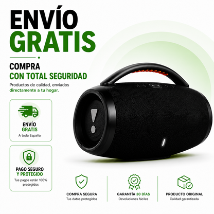 BOOMBOX 3 + ENVÍO GRATIS + PAGO AL RECIBIR + SOLO HOY 🔥