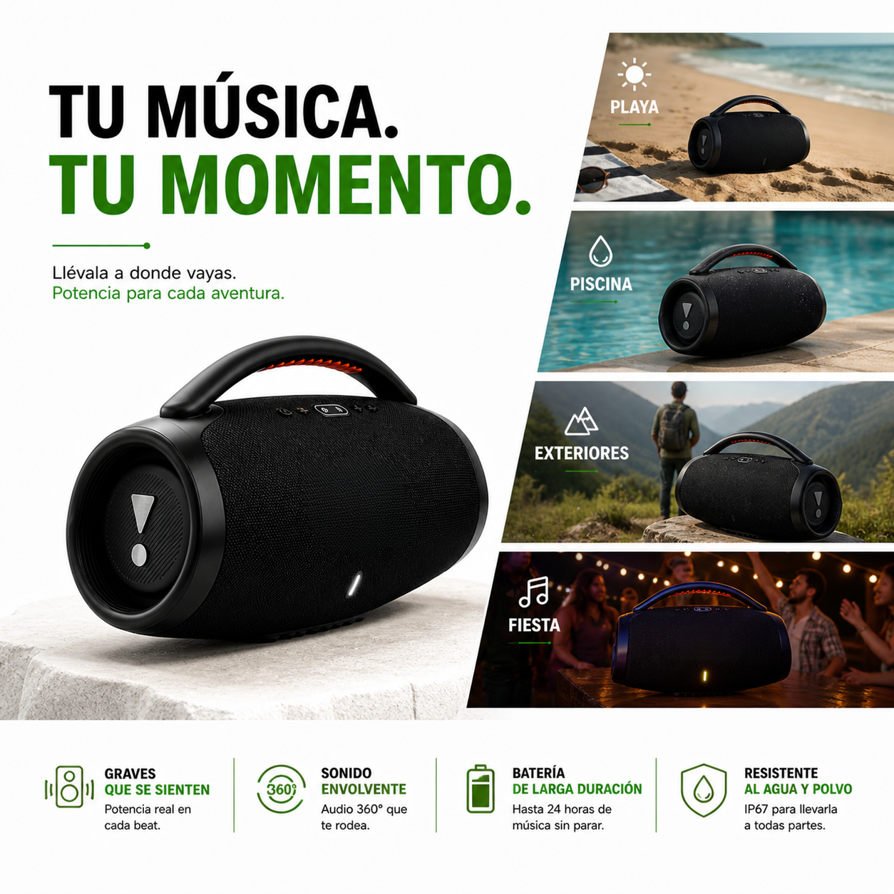 BOOMBOX 3 + ENVÍO GRATIS + PAGO AL RECIBIR + SOLO HOY 🔥